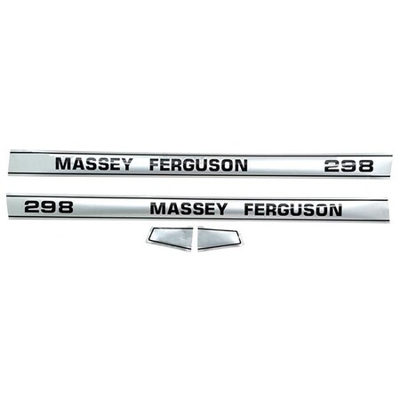 Aftermarket M12-01-18 New Hood Decal Set Fits Massey Ferguson Tractor 298 MAE30-0053